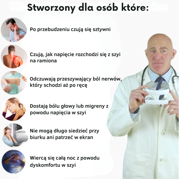 NeckFlow™ - Elektryczny Masażer do szyi z funkcją ciepła - Centrum Ulgi